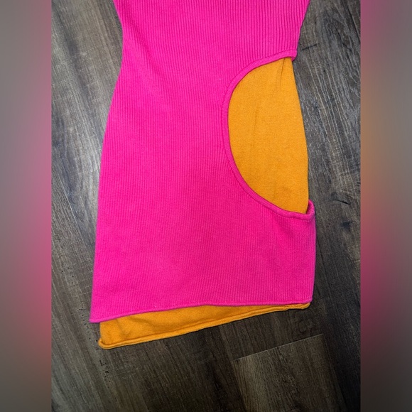 Milk It Orange & Pink Mini Sweater Dress - Picture 3 of 8
